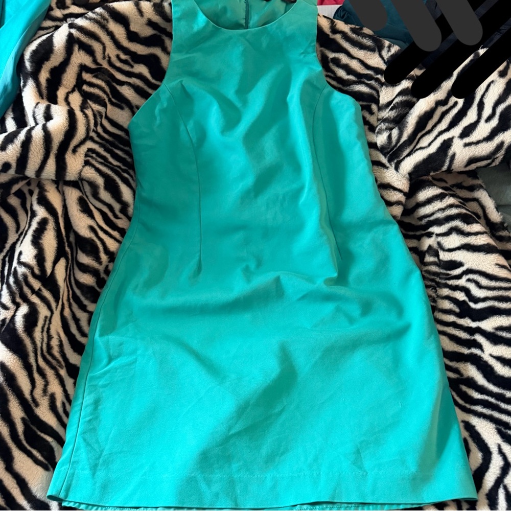 Zara Basic Turquoise Mini Shift Dress - Picture 6 of 7